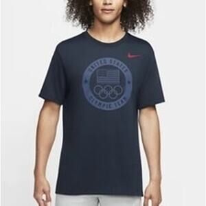 Nike Blue USA United States Olympic Team Short Sleeve Tee - Medium